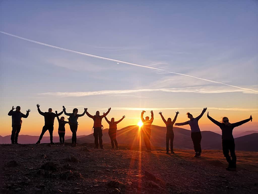 Stars to Sunrise walkers atop of Skiddaw.