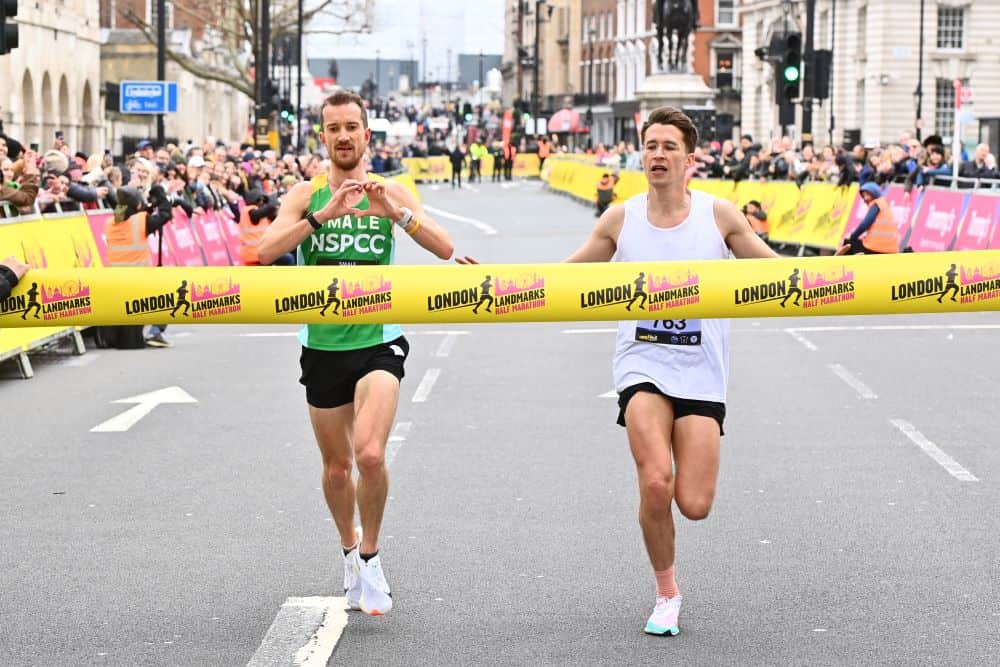 Runners crossing the finish line