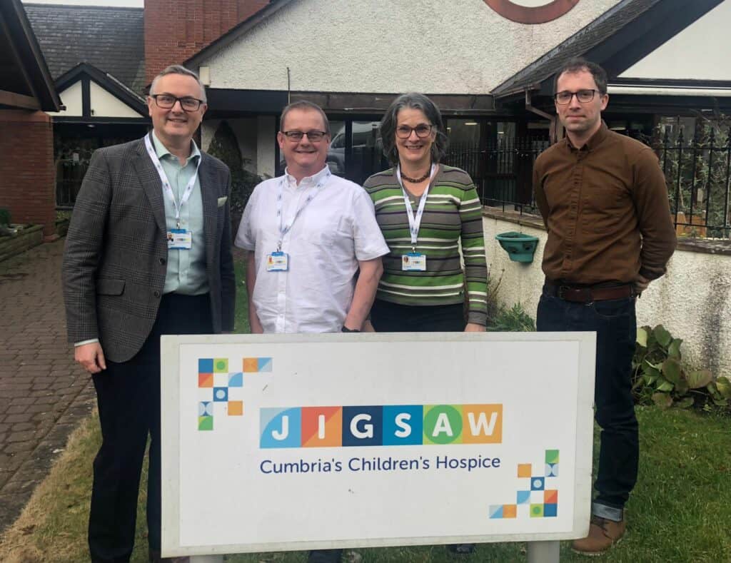 Paul Agnew, Paul Turney, Ann Noblett and Matt Hall outside Jigsaw