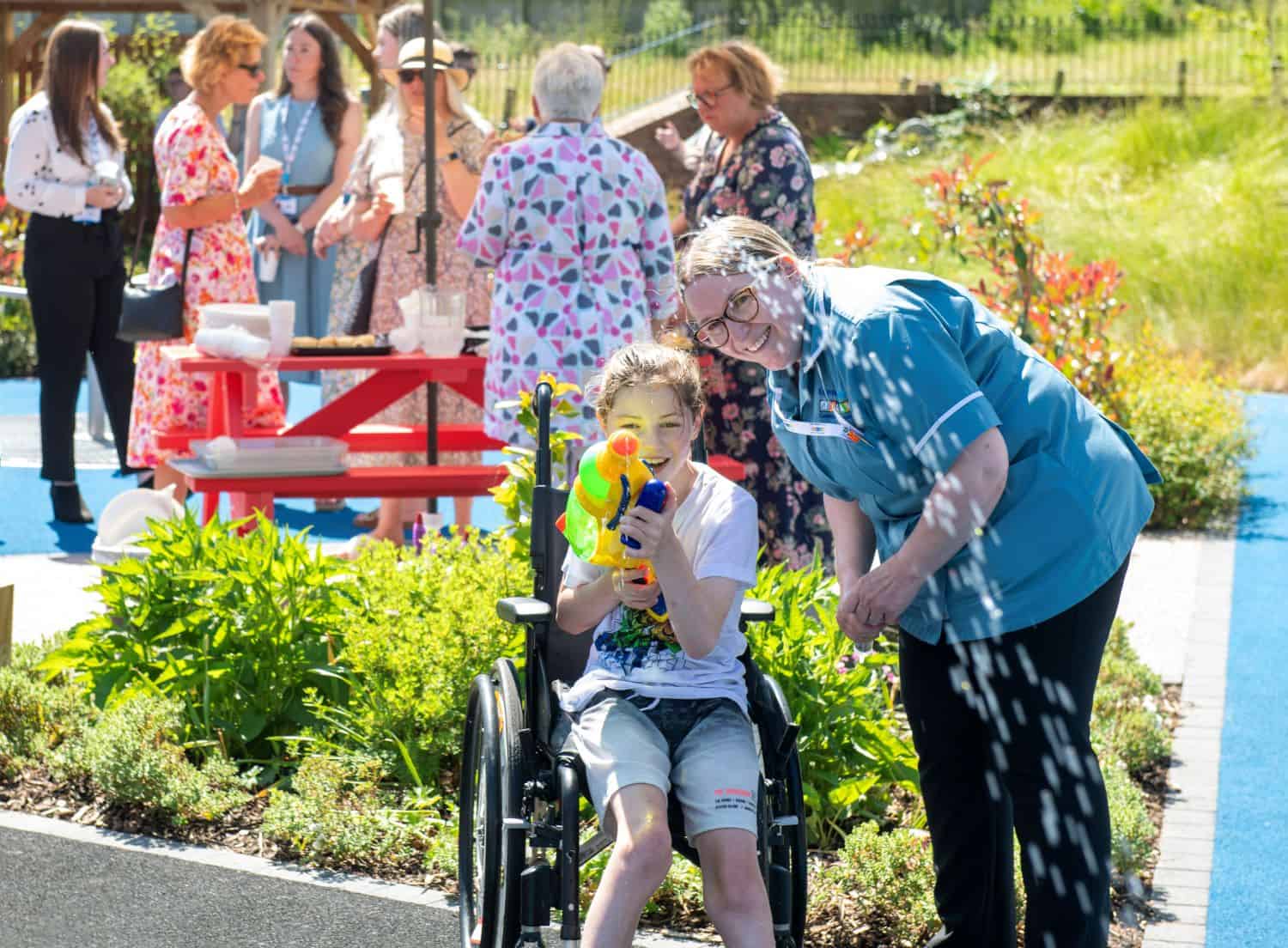 A water fight taking place in Jigsaw